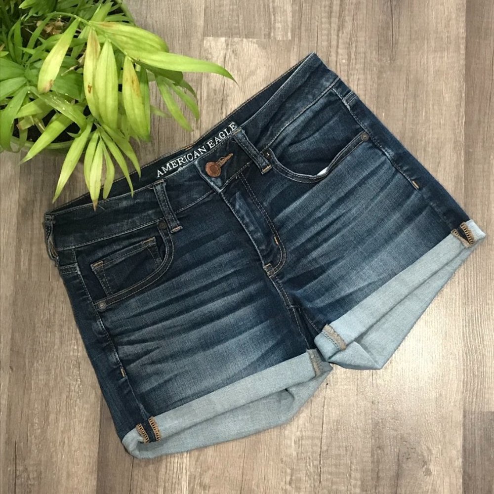American Eagle Dark Wash "Super Stretch" Shorts